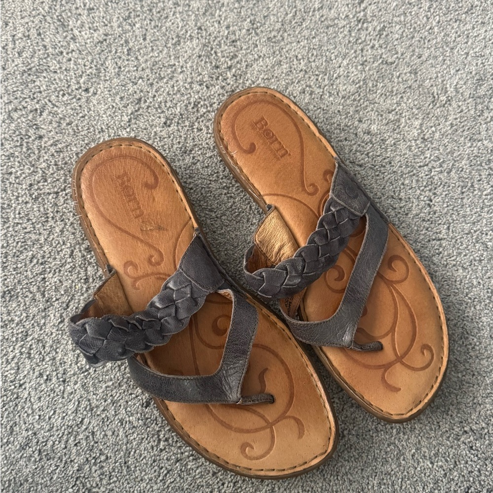 Born Women's Black and Tan Braided Sandals